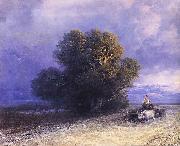 Ox Cart Crossing a Flooded Plain Ivan Aivazovsky
